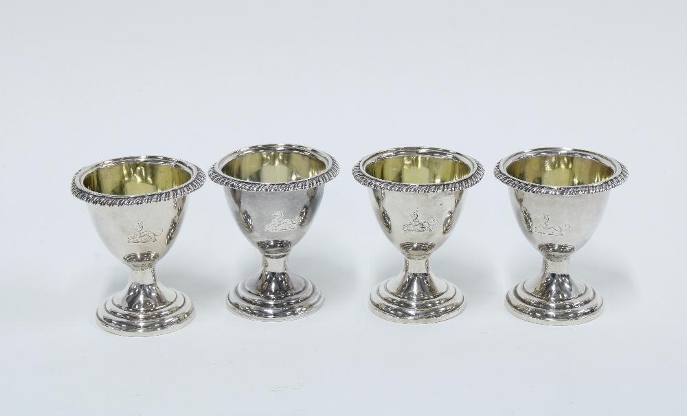 Set of four William IV silver egg cups, A.G Whighton, Edinburgh 1836 (4)