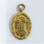9ct gold medal for Scottish Junior Gas Association President, 1931, approx 12.5g