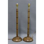 A pair of faux bamboo table lamp bases (2)