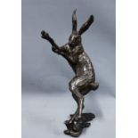 Bronze hare, Michael Simpson, signed with initials and numbered 67 / 75, 36cm