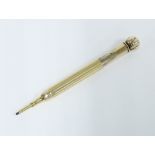 Sampson Mordan & Co yellow metal propelling pencil