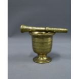 Brass mortar and pestle, 12cm (2)