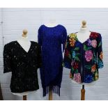 Vintage 1980s evening wear to include an Oleg Cassini dress, Frank Usher blouse and an Isabella