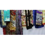 Collection of ten vintage silk and chiffon scarves to include two Salvatore Ferragamo, two Loewe,