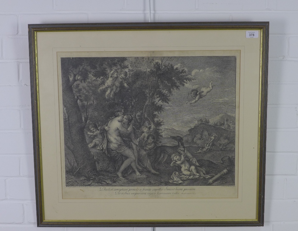 French engraved print, in a glazed frame, 55 x 45cm - Image 2 of 3