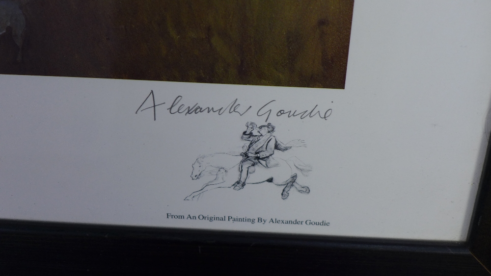 After Alexander Goudie, 'The Chase' a Tam O'Shanter limited edition coloured print, signed and - Image 3 of 3