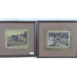 Two early 20th century black and white photographic images of North Americans, one with pencil