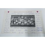 Heart of Midlothian F.C 1957 - 58, a facsimile copy 37 x 23cm