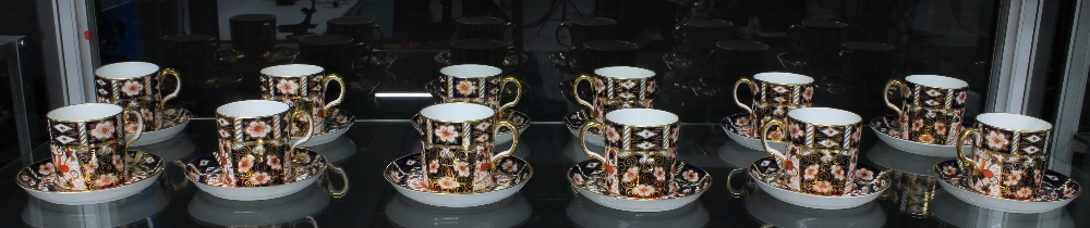 Royal Crown Derby Imari pattern 2451 set of twelve coffee cans and saucers (24)