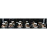Royal Crown Derby Imari pattern 2451 set of twelve coffee cans and saucers (24)