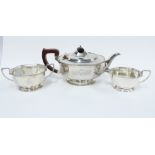 George VI silver three piece teaset, Sheffield 1939 (3)