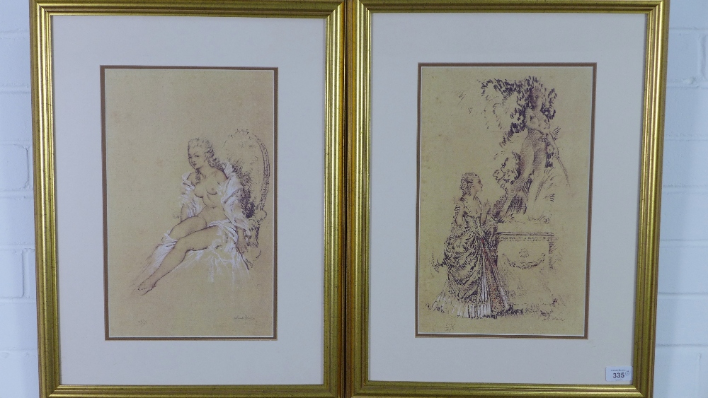 Pair of Russel Flint prints, framed under glass, 44 x 59cm (2)