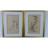 Pair of Russel Flint prints, framed under glass, 44 x 59cm (2)