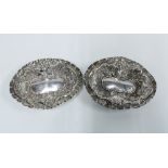 A pair of Edwardian silver bonbon dishes Birmingham 1909, 12.5cm (2)
