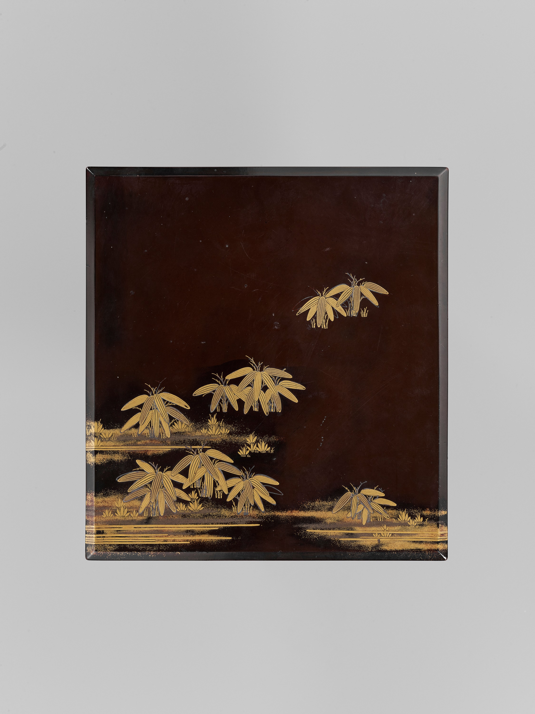 A LACQUER SUZURIBAKO DEPICTING BAMBOO - Image 2 of 9