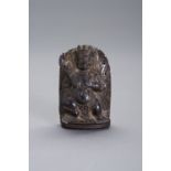 A SMALL AND FINE BUFFALO HORN STELE OF VAJRAPANI