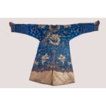 A BLUE-GROUND 'DRAGON' SUMMER ROBE