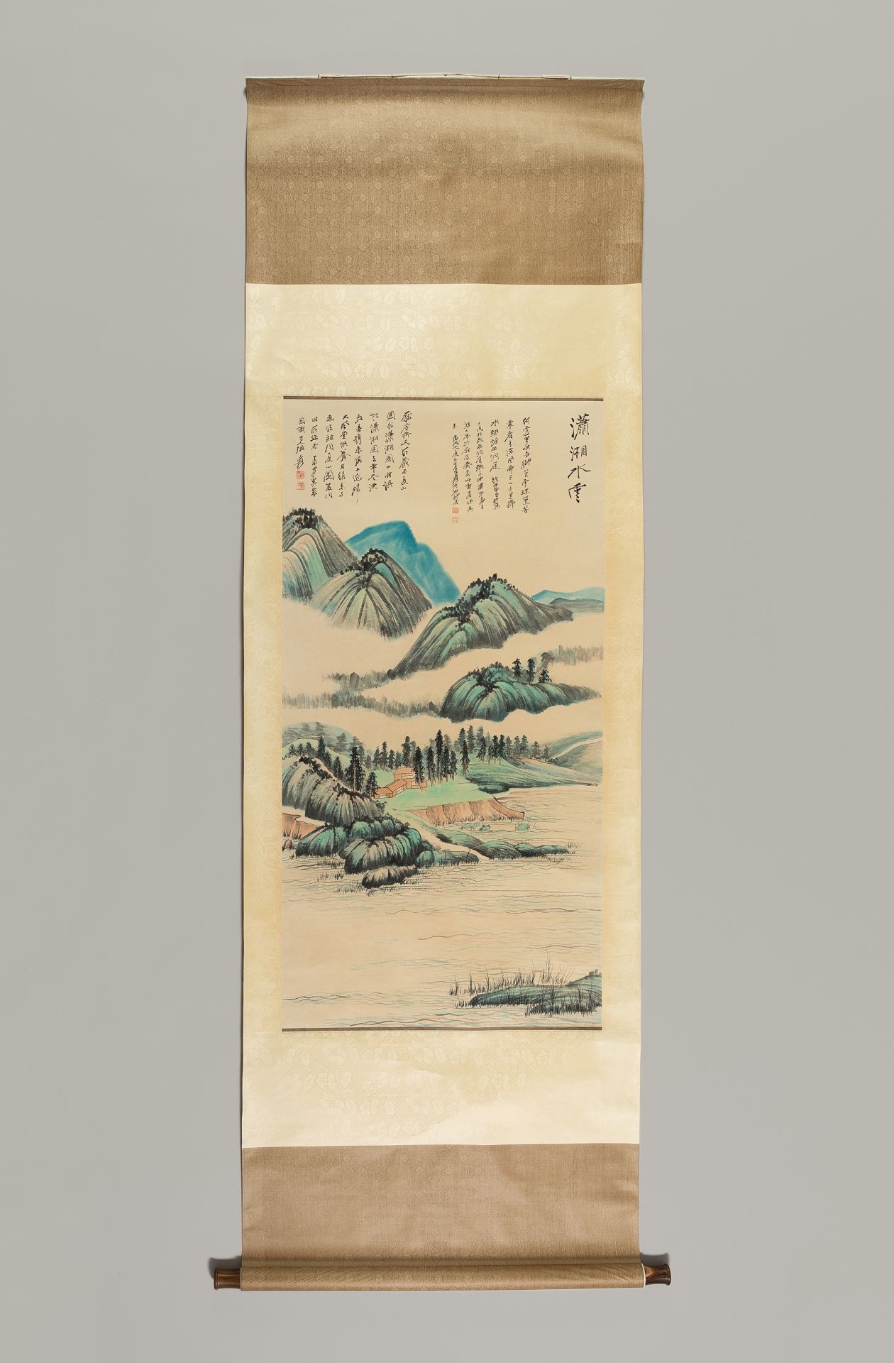 A SCROLL PAINTING OF A LANDSCAPE, AFTER ZHANG DAQIAN - Image 2 of 7