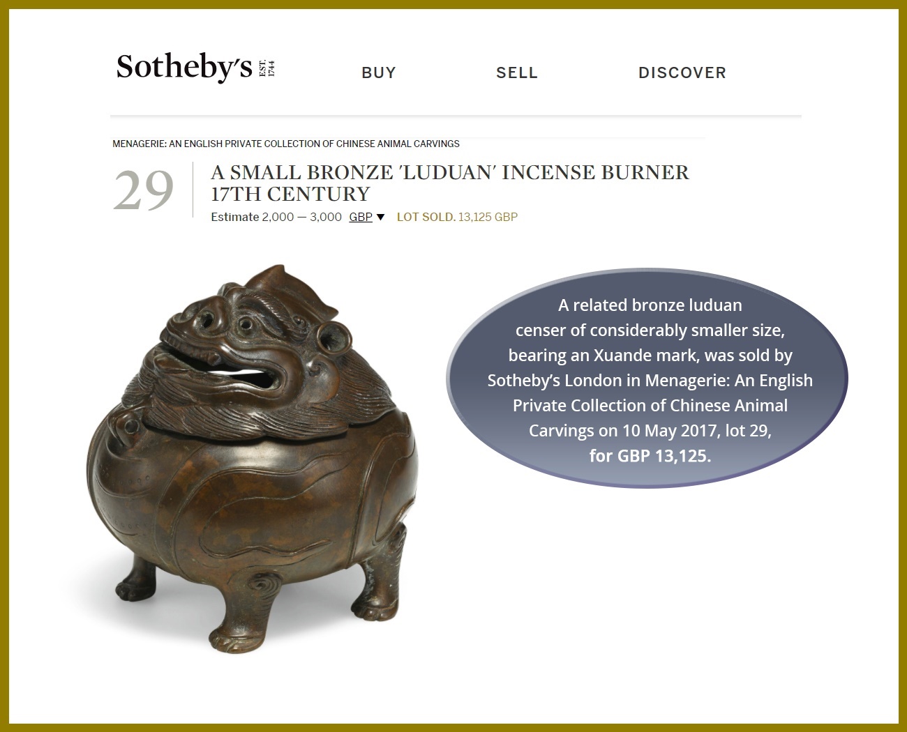 A BRONZE LUDUAN-FORM CENSER AND COVER, 17TH CENTURY - Image 3 of 9