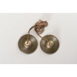 A PAIR OF TWO SMALL TIBETIAN RITUAL CYMBALS