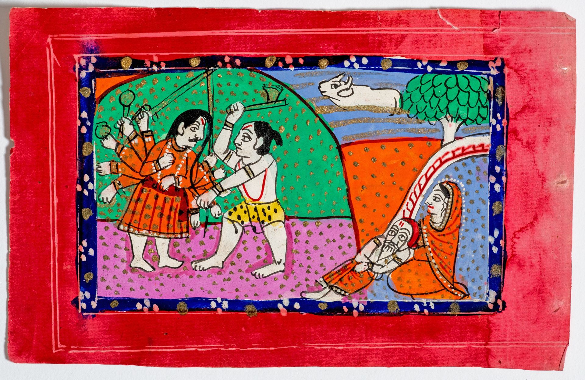 AN INDIAN MINIATURE PAINTING OF RAMA WITH AXE - Bild 2 aus 2