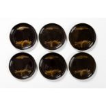 SET OF SIX LACQUERED PLATES