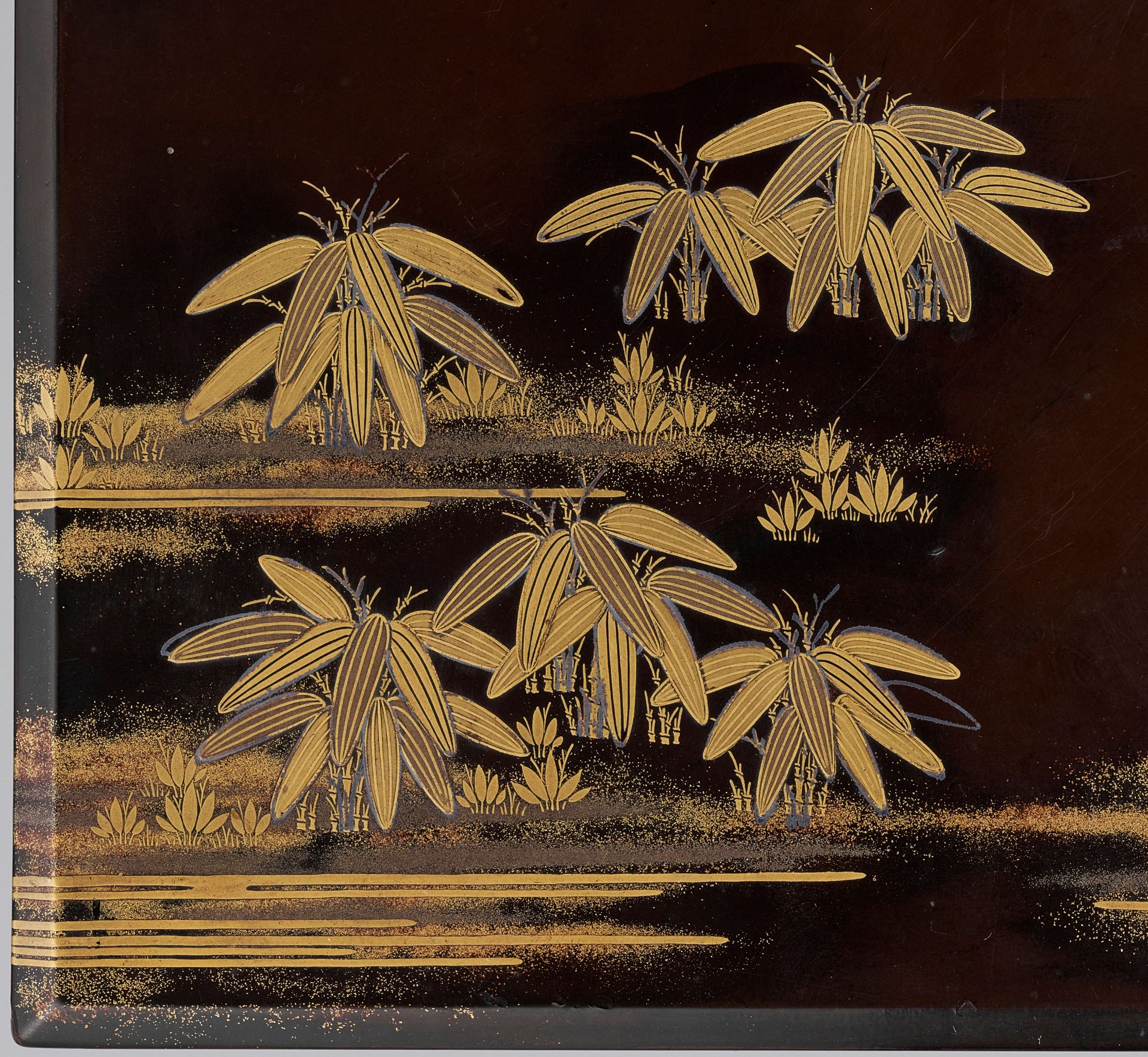 A LACQUER SUZURIBAKO DEPICTING BAMBOO - Image 6 of 9