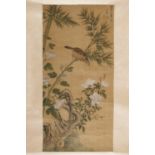 A SCROLL PAINTING OF A THRUSH, AFTER ZOU YIGUI