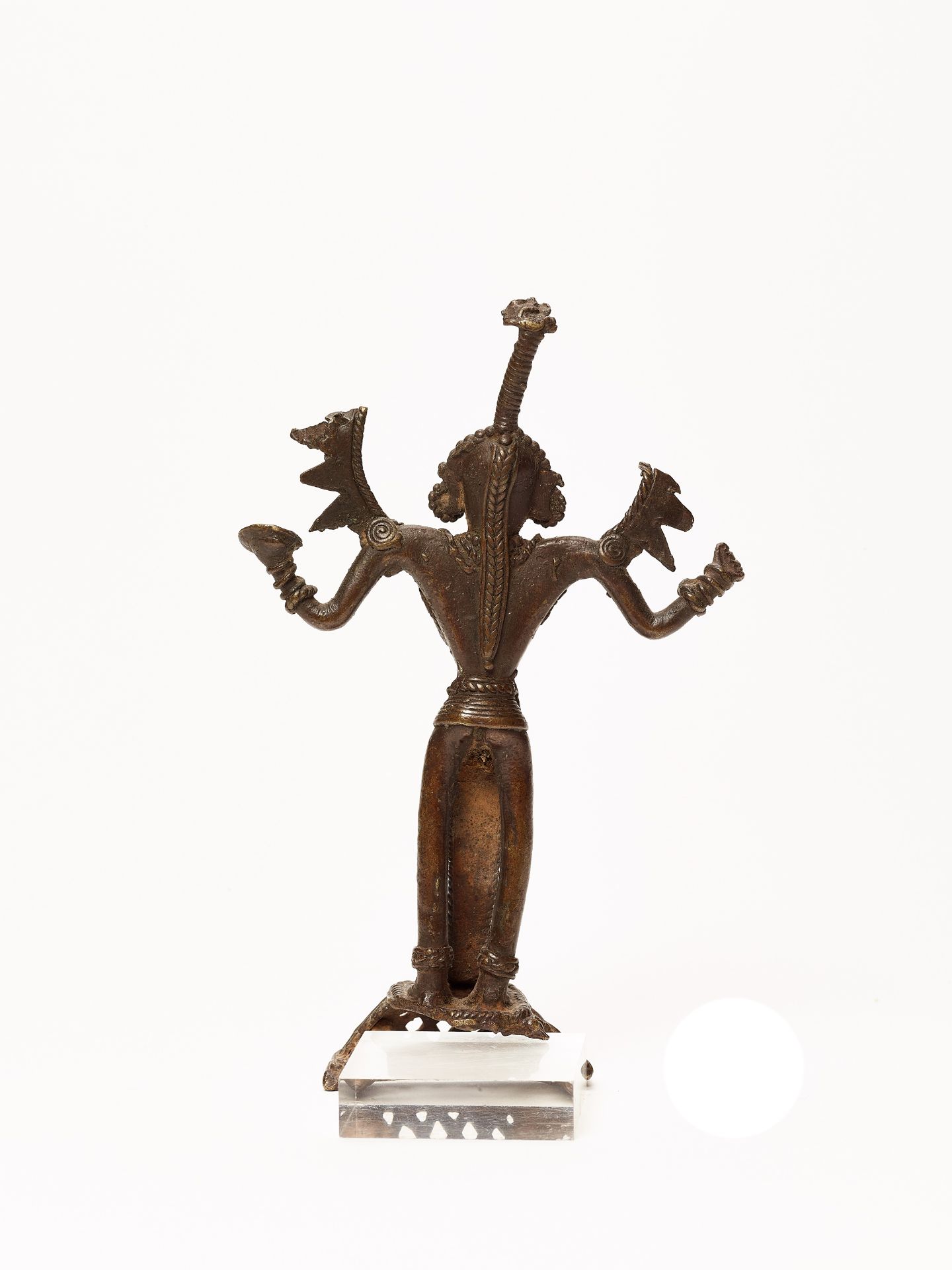 A BASTAR BRONZE GODDESS WITH KHAPPAR - Image 4 of 5