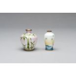 TWO GINBARI CLOISONNE MINIATURE VASES