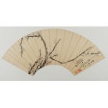 FAN SHAPE PLUM BLOSSOMS PAINTING