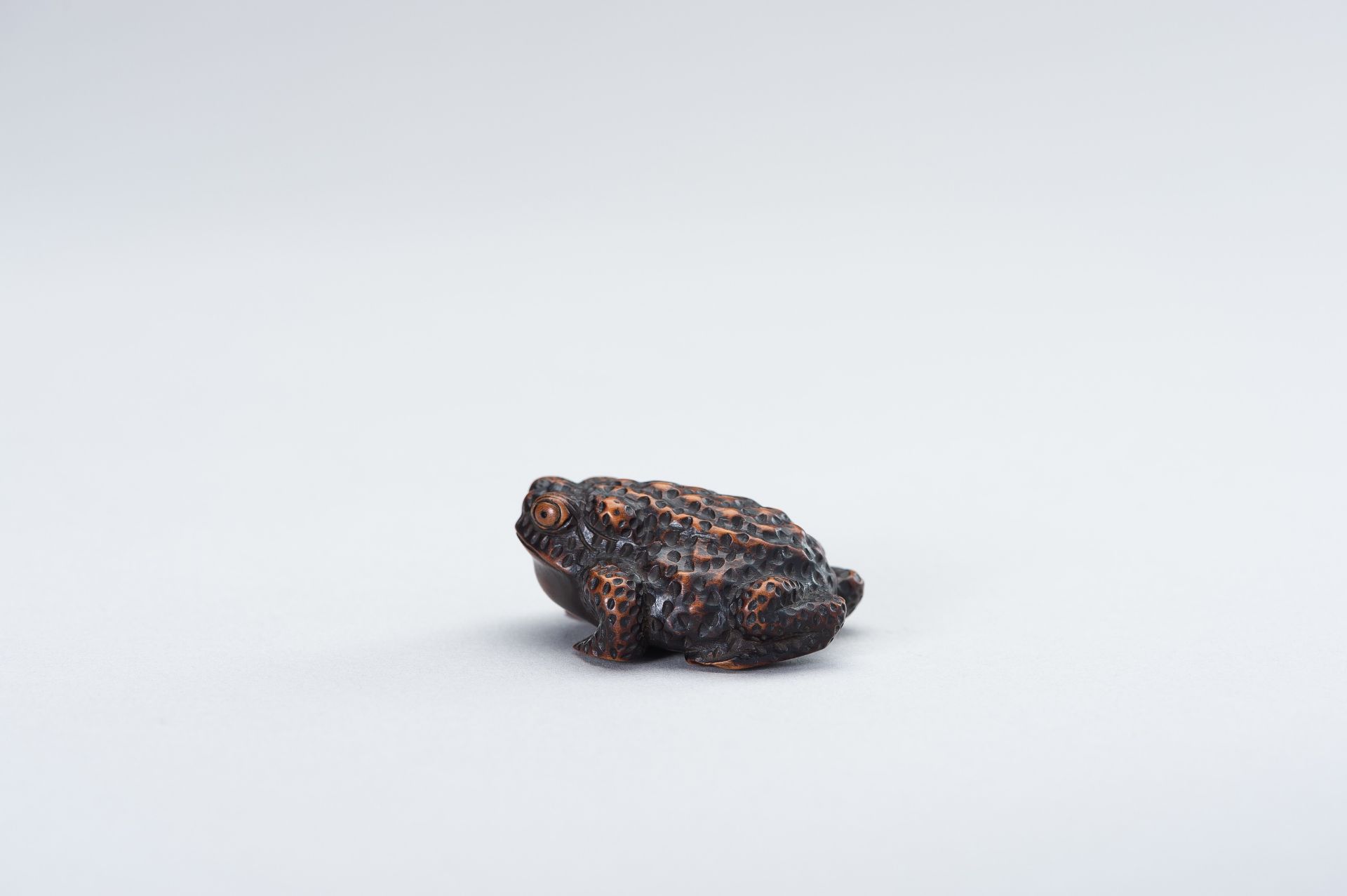 SHIGETADA: A WOOD NETSUKE OF A TOAD - Image 11 of 14