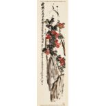 A HANGING SCROLL PAINTING OF A LYCHEE TREE IN THE STYLE OF WU CHANGSHUO