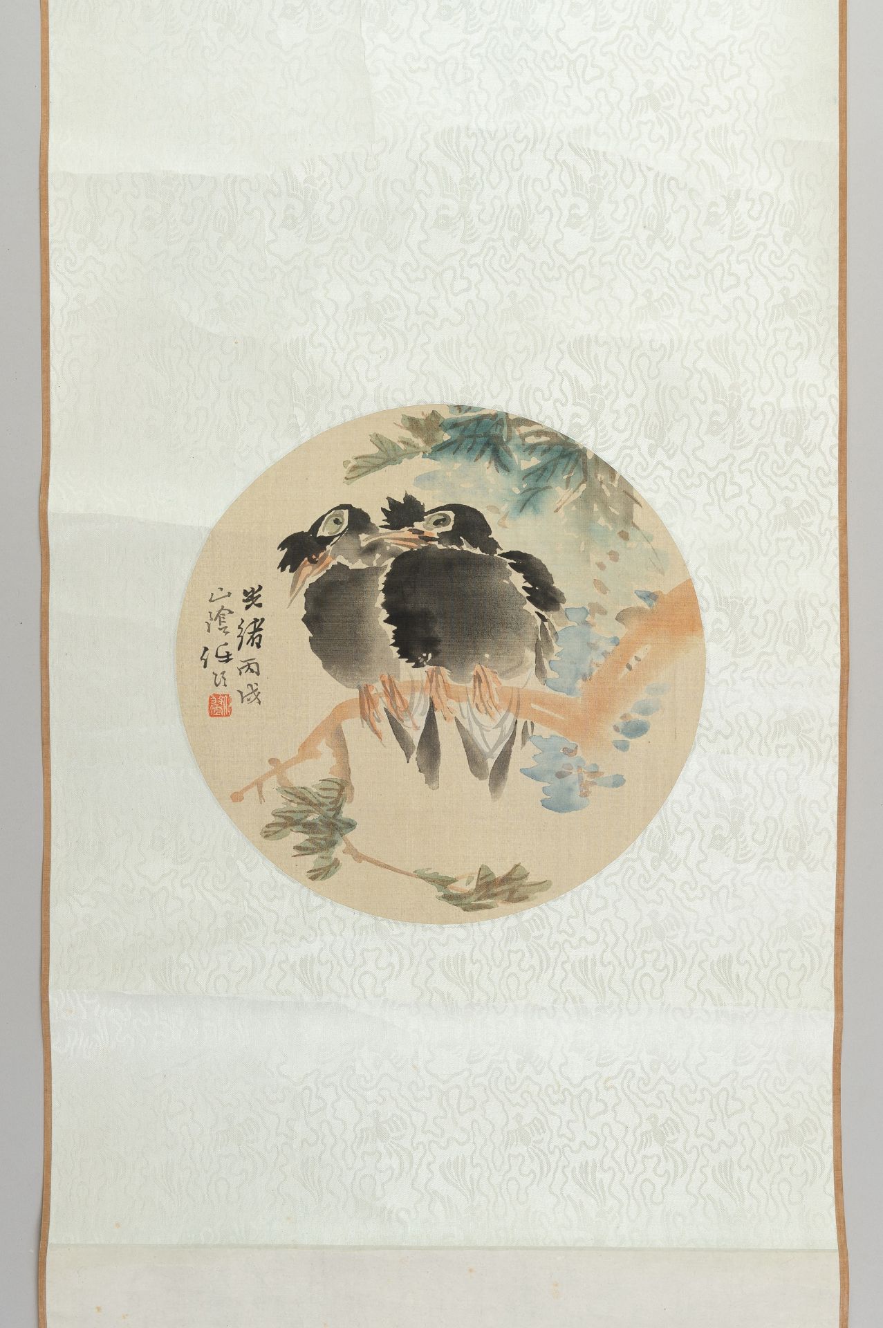 A SCROLL PAINTING OF CROWS, AFTER REN BONIAN - Image 3 of 7