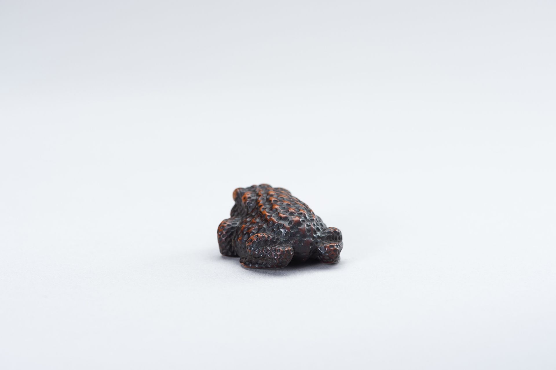 SHIGETADA: A WOOD NETSUKE OF A TOAD - Image 14 of 14