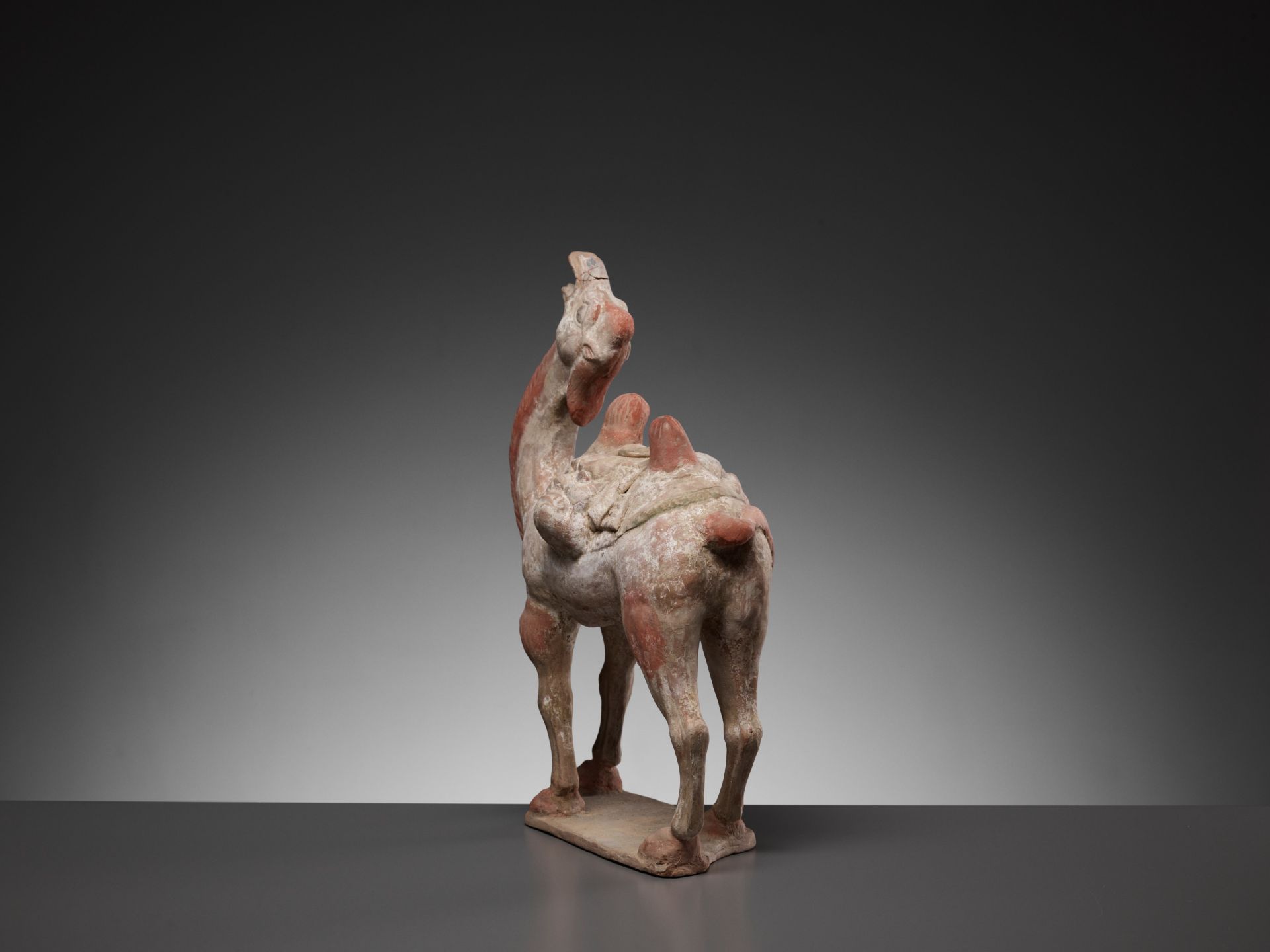 A PAINTED POTTERY FIGURE OF A BACTRIAN CAMEL, TANG DYNASTY - Bild 10 aus 13