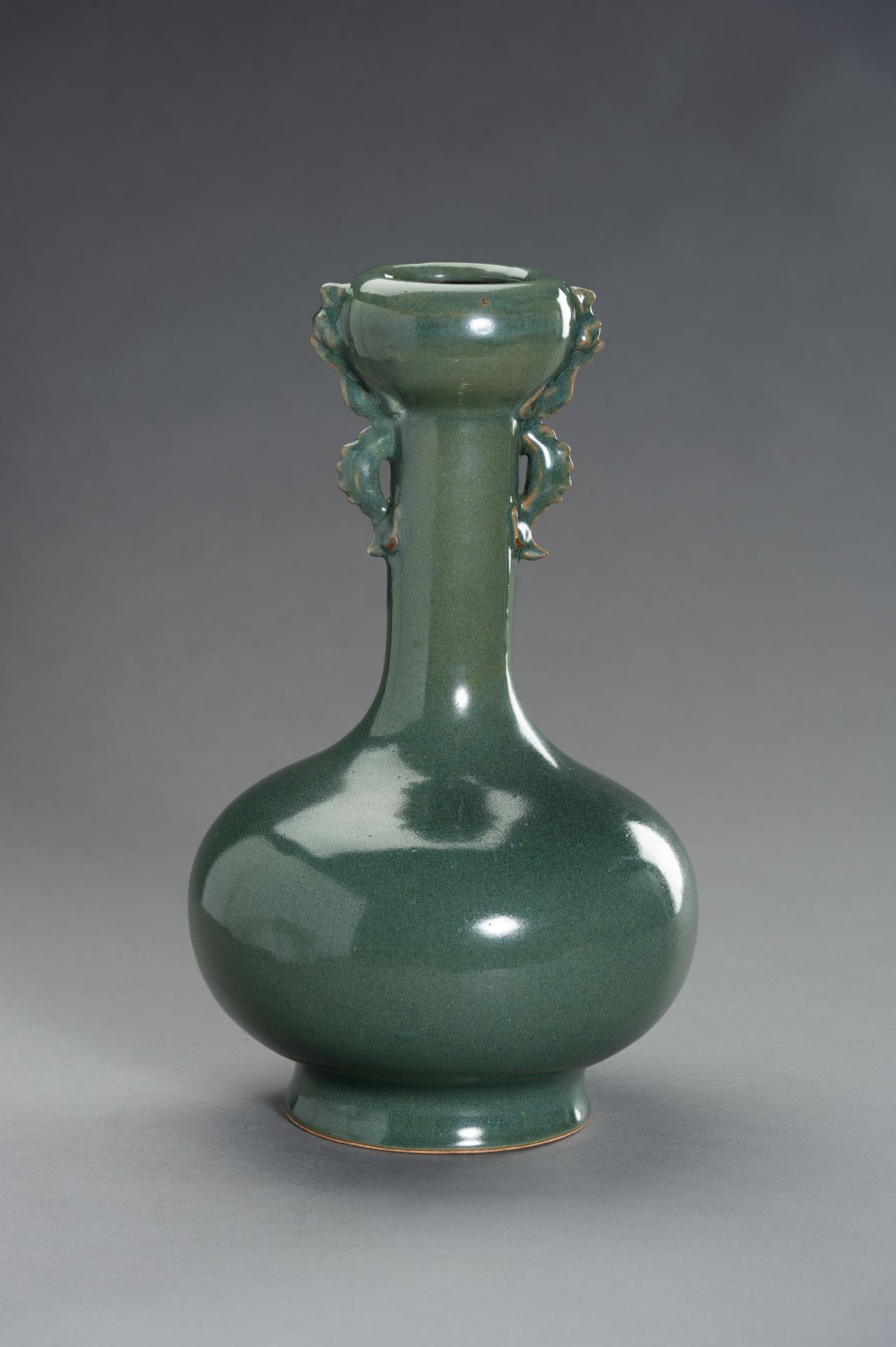 A TEADUST-GLAZED GARLIC-MOUTH PORCELAIN VASE