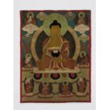 A TIBETAN THANGKA DEPICTING BUDDHA AMITABHA, C. 1900-1920