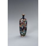 A CLOISONNE VASE WITH A MAPLE TREE AND FLOWERS