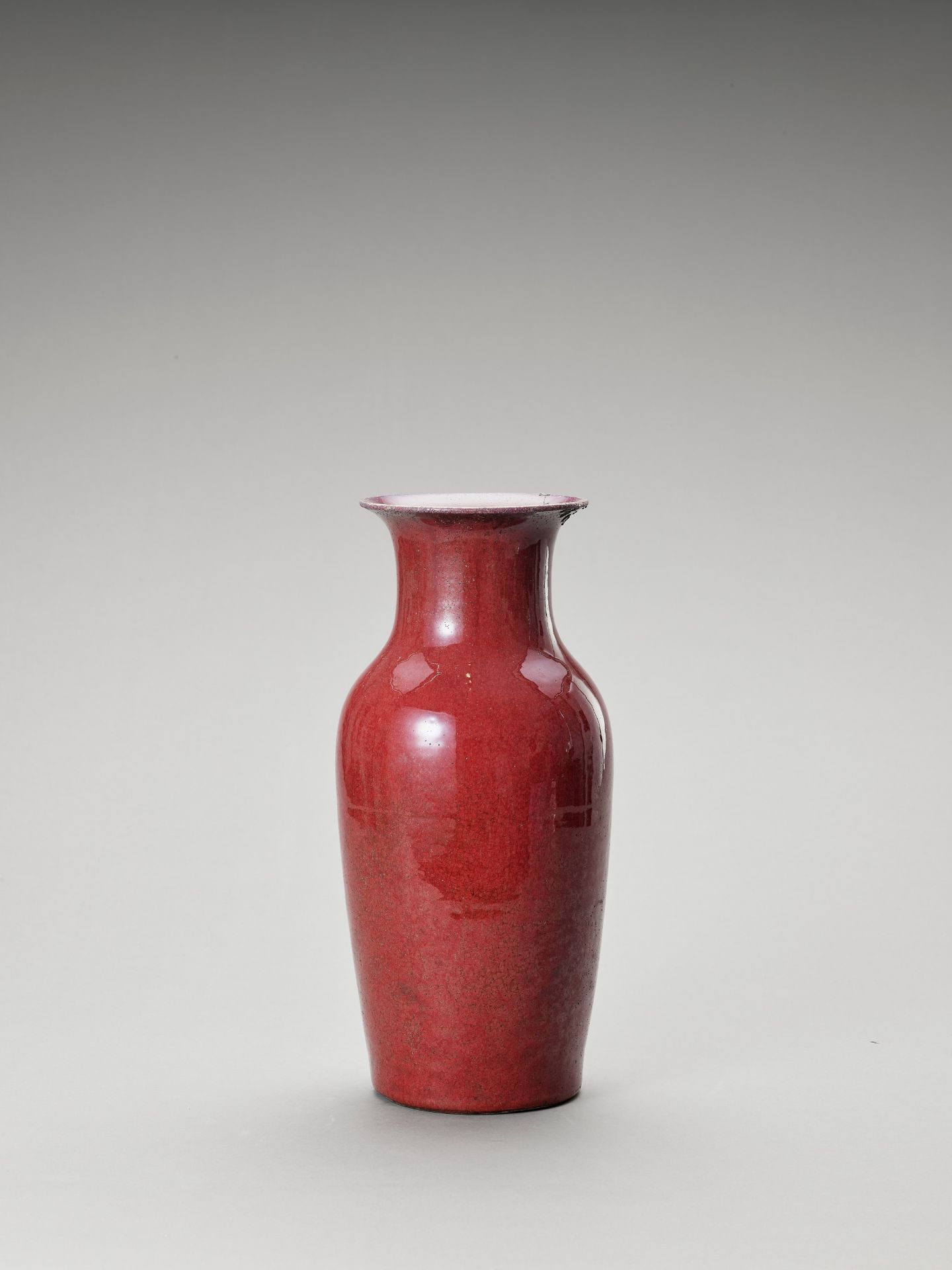 A YUNYAO 'OXBLOOD' GLAZED BALUSTER VASE