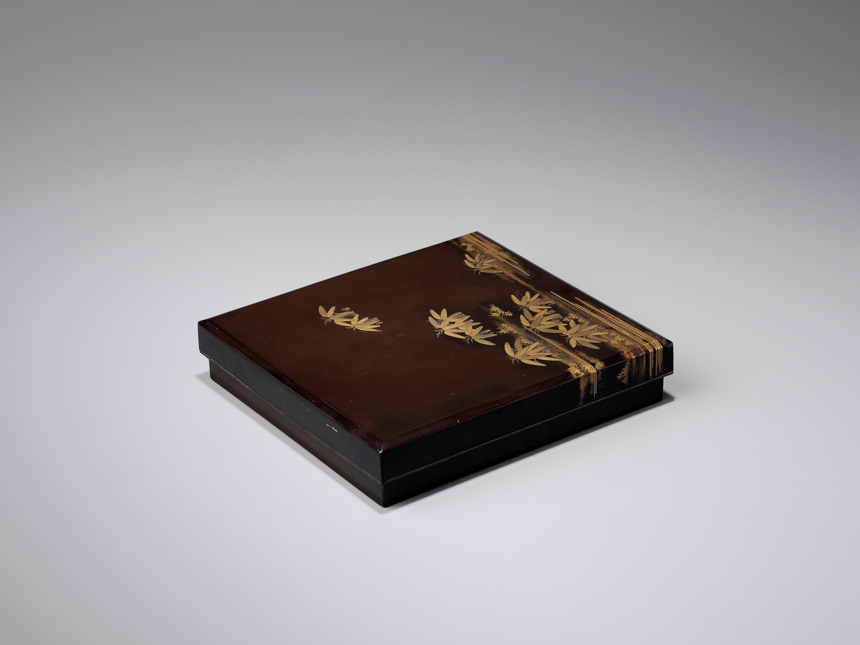 A LACQUER SUZURIBAKO DEPICTING BAMBOO - Image 9 of 9