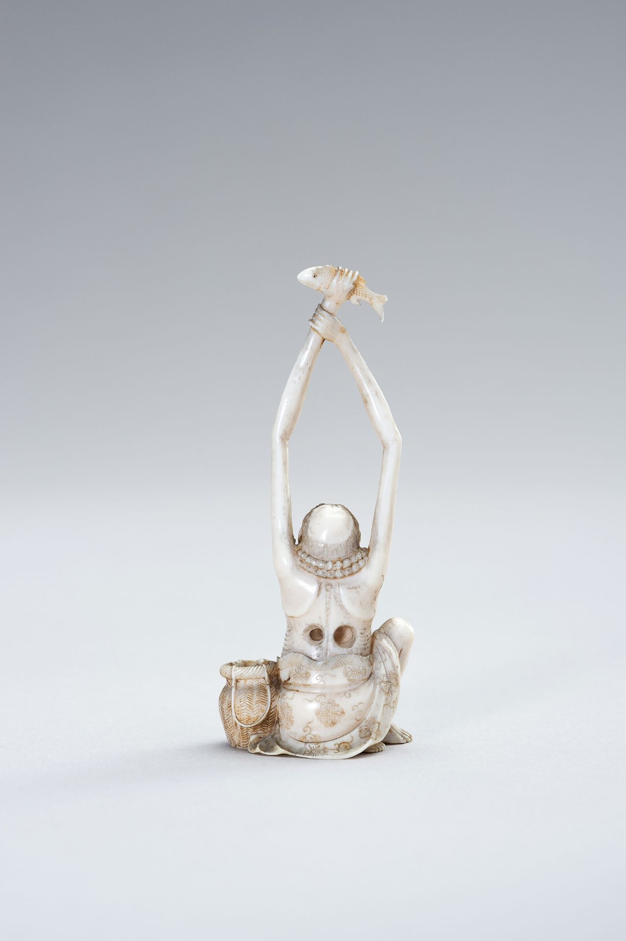 AN IVORY OKIMONO OF TENAGA - Image 5 of 13