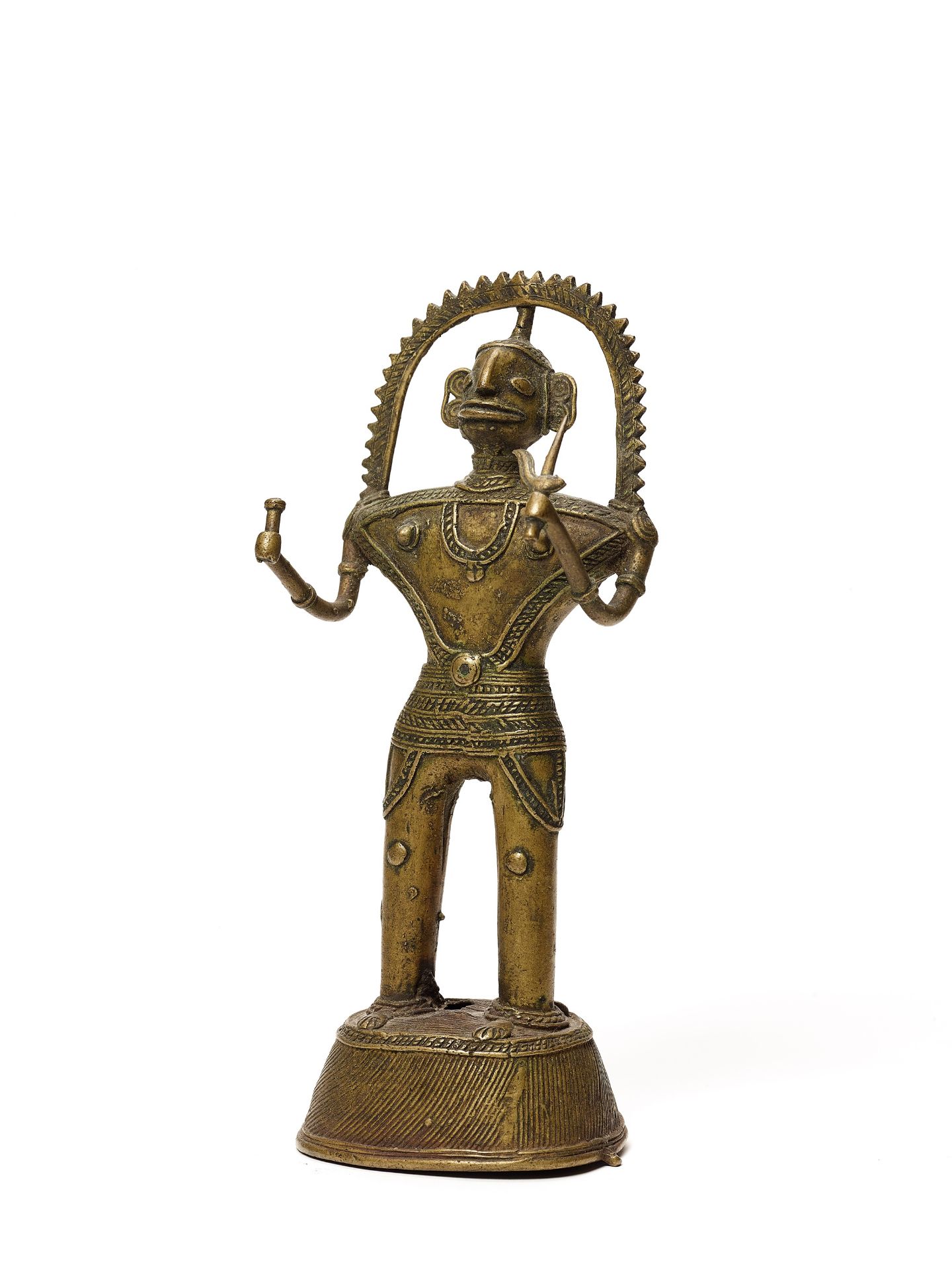 A BASTAR BRONZE OF A GODDESS WITH A TRIDENT AND SCEPTRE - Bild 2 aus 4