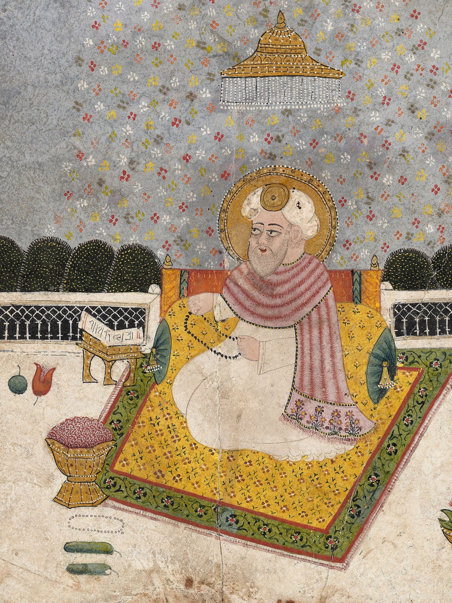 A DECCAN MINIATURE PAINTING OF A PROPHET - Bild 2 aus 6