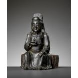 A BRONZE FIGURE OF A DAOIST DIGNITARY, MING DYNASTY