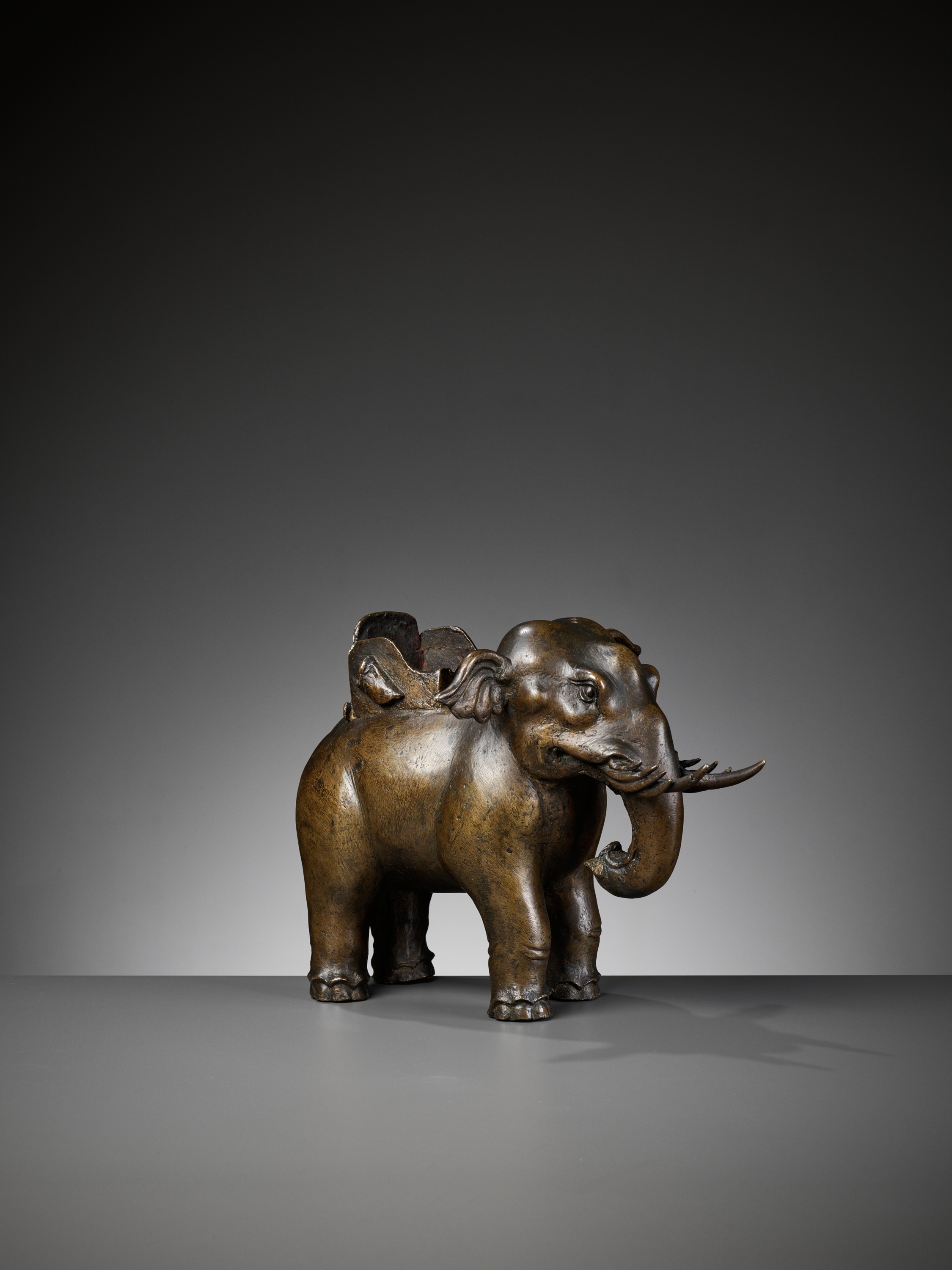 A BRONZE 'PUXIAN' ELEPHANT-FORM CENSER, MING DYNASTY - Image 10 of 12