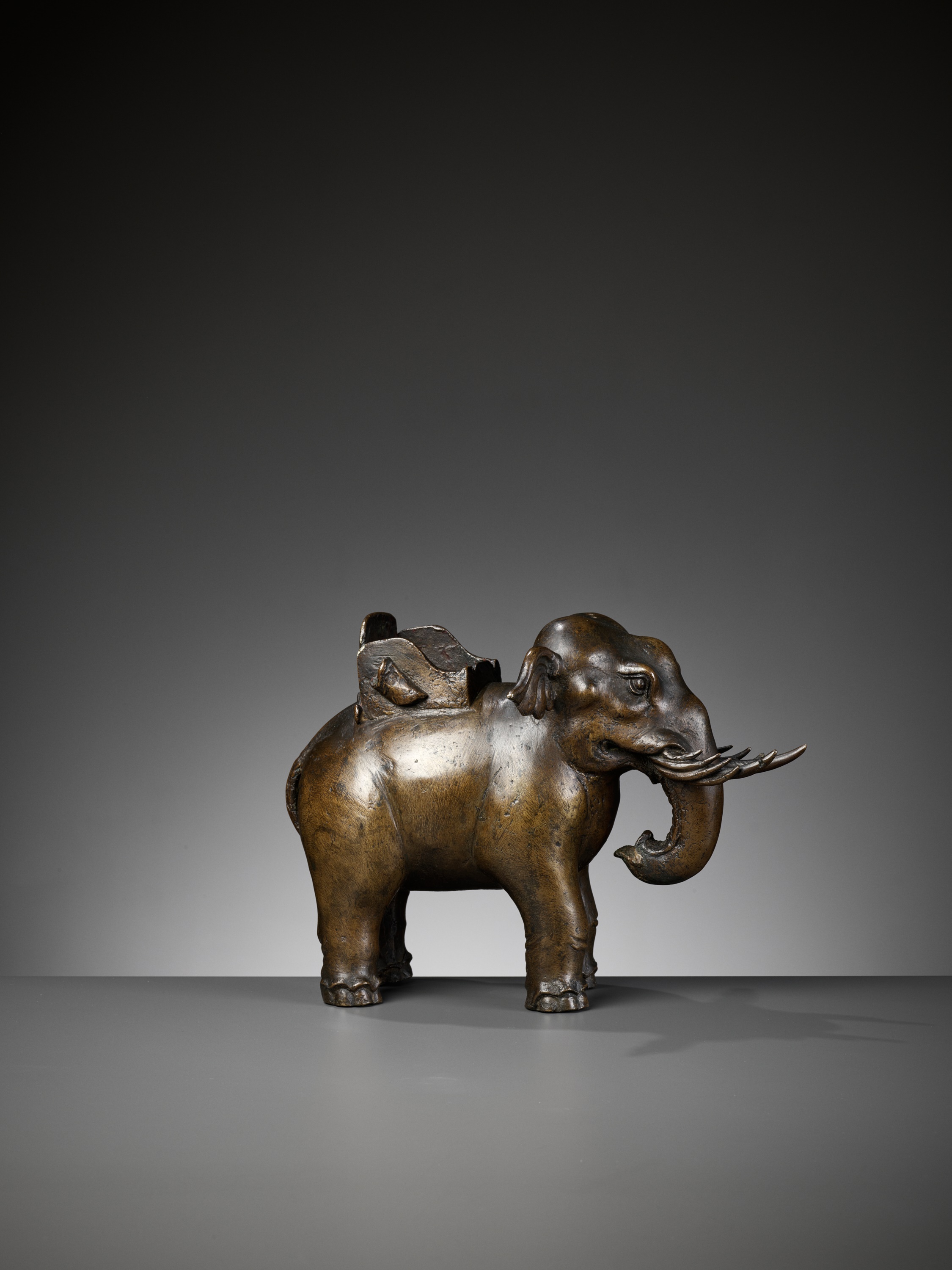 A BRONZE 'PUXIAN' ELEPHANT-FORM CENSER, MING DYNASTY - Image 11 of 12