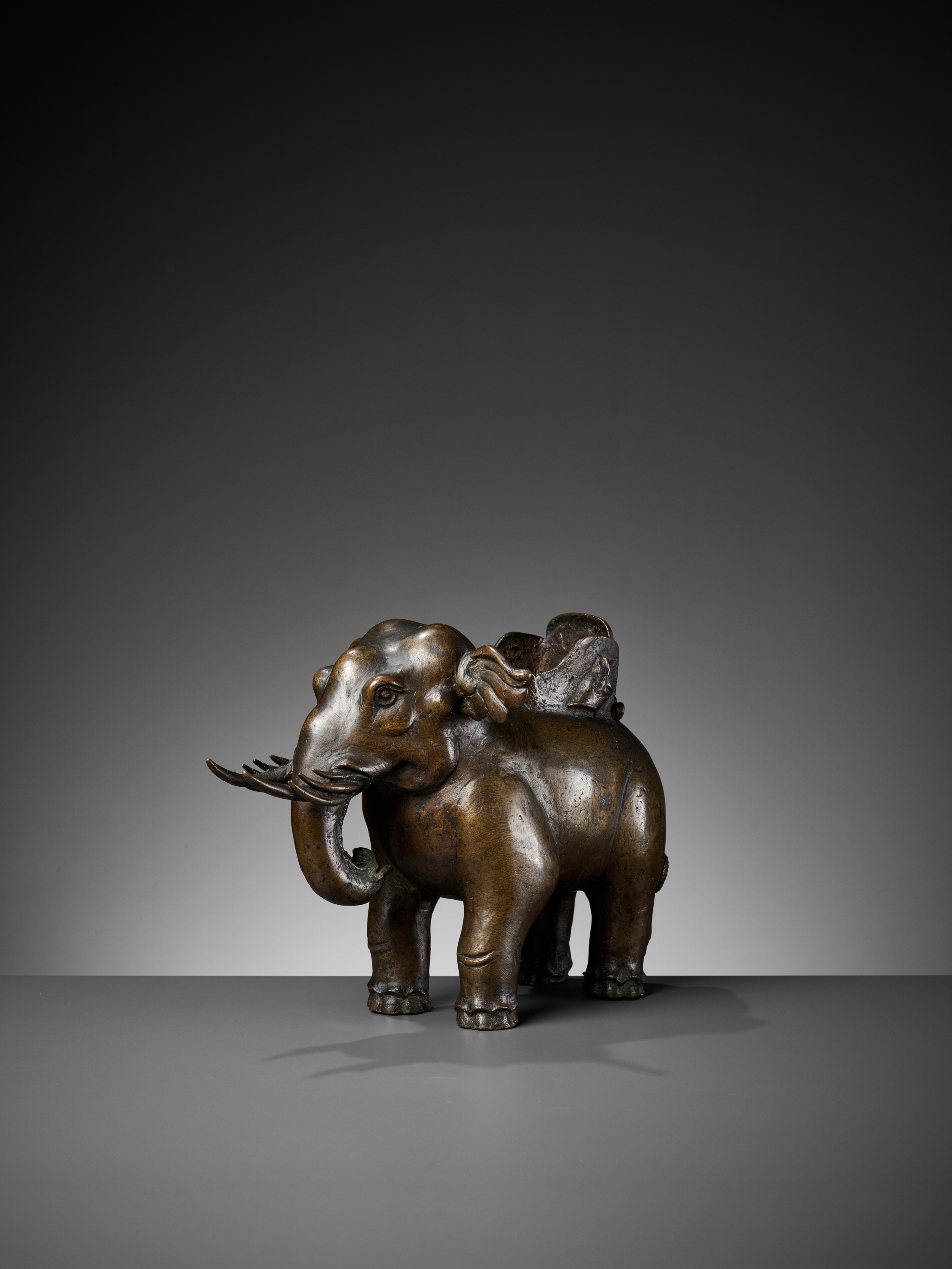 A BRONZE 'PUXIAN' ELEPHANT-FORM CENSER, MING DYNASTY - Image 6 of 12