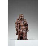 A BAMBOO FIGURE OF 'IRON CRUTCH LI', QING DYNASTY