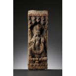 A WOOD RELIEF OF A BODHISATTVA, NEPAL 12TH-14TH CENTURY